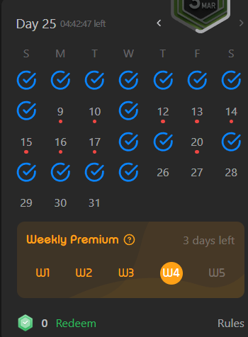 25-day daily challenge streak in March